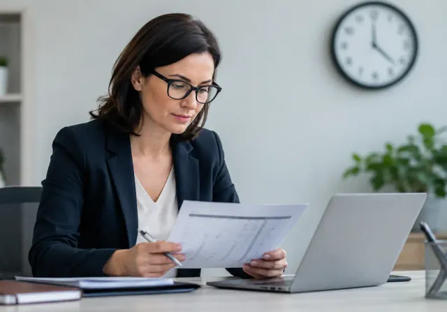 Profissional de RH analisando jornada e compensação de horas dos colaboradores