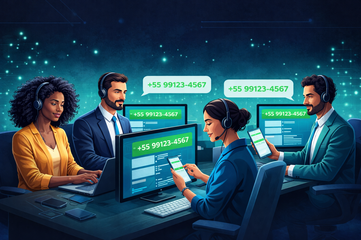 Atendentes simultâneos no WhatsApp